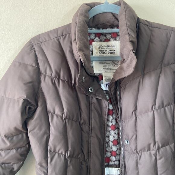 Eddie Bauer Goose Down Long Jacket Coat XS Winter Brown Outdoor Cold Weather - Picture 2 of 5